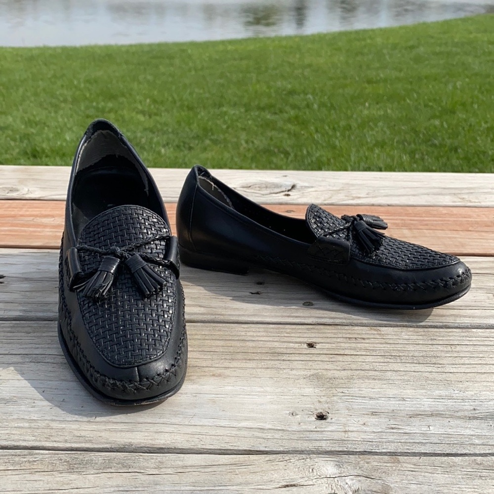 Cole Haan Marcy Leather Tassled Woven Loafers